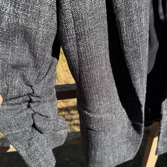 H&M Open-Front 3/4 Gathered Sleeve Tweed Blazer - Picture 7 of 10